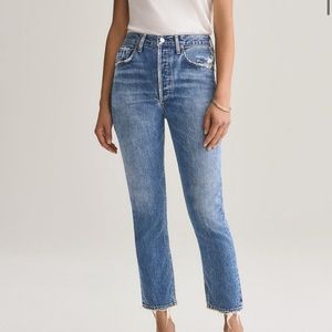 NWT Agolde Riley High Rise Straight Cropped Jeans.